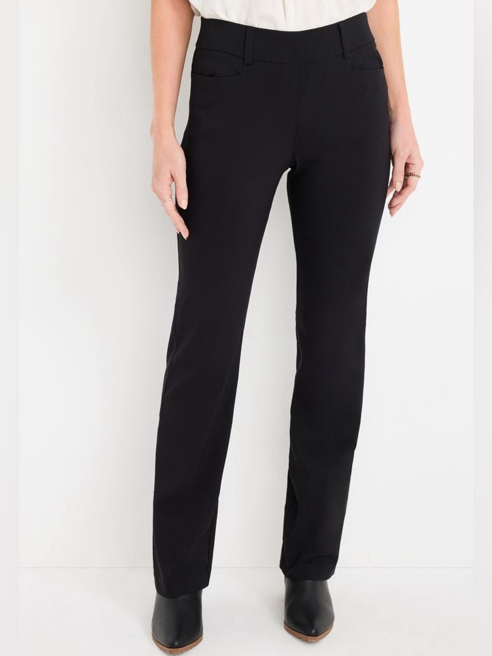 Maurices Black Bootcut Pull On Work Pants